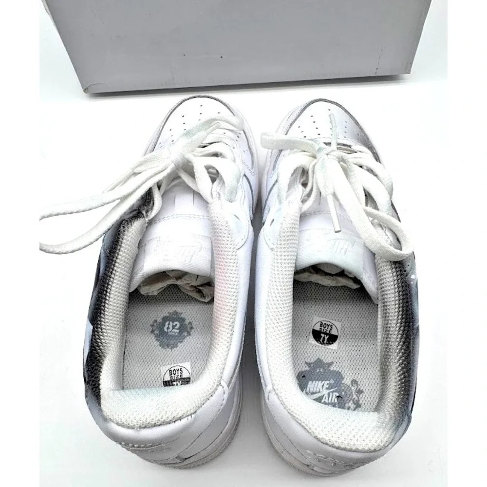 Nike Air Force 1 LE GS Custom Graffiti White Pink DH2920-111 Boys 7Y EU40